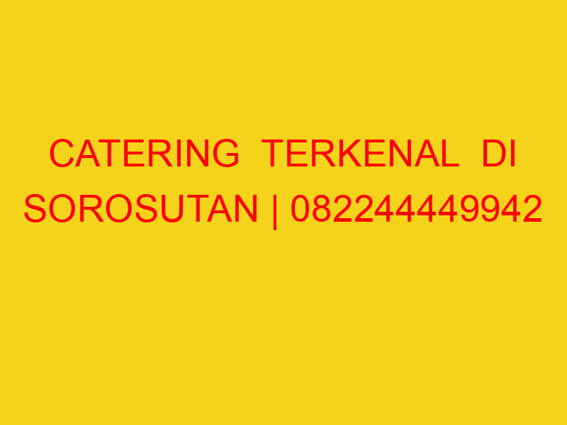 CATERING  TERKENAL  DI SOROSUTAN | 082244449942  | ENAK &